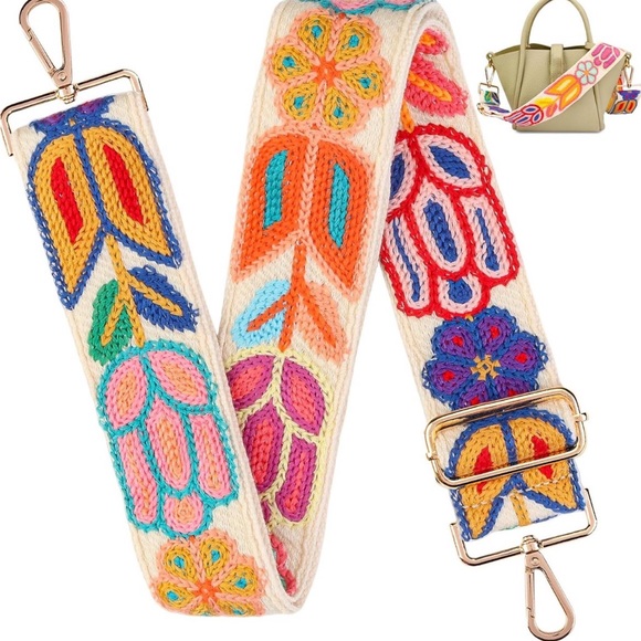 Source Unknown Accessories - Source Unknown Multicolor Embroidered purse strap